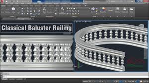 What's the best way to design a deck railing? Modeling A Classical Baluster Railing In Autocad Baluster Top Bottom Railing Youtube