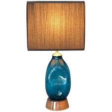 Mid Century Modern Blue Hand Blown Art Glass Table Lamp Art Glass Table Lamp Glass Table Lamp Modern Glass Table Lamps