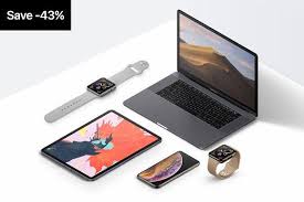 Original 7 Devices Isometric Mockups Apple 7 Mockup Rose Gold Red