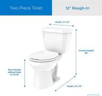 Viper® 0.8 gpf 12” Rough-In Two-Piece Round Front Toilet with Side Lever
