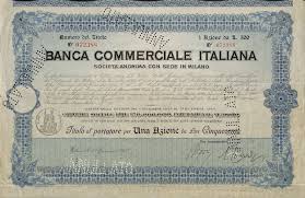 Todas las noticias sobre banca commerciale italiana publicadas en el país. Banca Commerciale Italiana Titolo Finanziario Storico Scripomuseum
