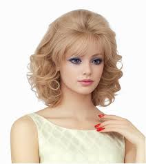 Rugelyss Vintage Short Blonde Beehive Wig with Bangs Curly Wavy Heat  Resistant Synthetic Hair Wigs for Women fits 70s 80s Costume or Halloween  and Party : Beauty & Personal Care