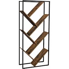 Beau style industriel autoportant échelle plateau, idéal pour l'affichage et de stockage à la maison ou cadre de vente au détail. Bibliotheque Etagere En Forme D Arbre Style Industriel Separateur De Piece Montage Facile Hauteur 178 5 Cm Armature En Fer Brun Rustique Lbc17bx