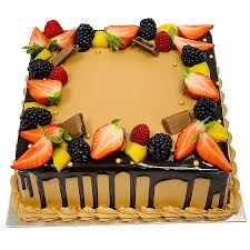 Fruit Choco Delight Square Cakes Square Birthday Cake Cake