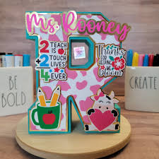 Teacher 3d Letters, Teacher Appreciation Week, End of Year Teacher Gifts,  Personalized 3d Letters, Beautiful Desk Dekor, Back to School