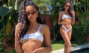 See more ideas about laura badura, fashion, style. Laura Harrier Flashes Underboob In A Tiny White Bikini For Sunbathing Session Daily Mail Online
