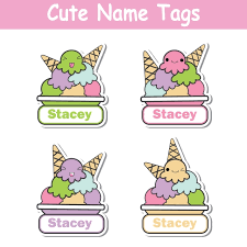 Pilih dari ribuan template kartu nama yang dibuat desainer profesional untuk membuat kartu anda sendiri. Gambar Ilustrasi Kartun Karakter Es Krim Lucu Berwarna Warni Untuk Desain Tag Nama Anak Set Nama Label Dan Set Stiker Yang Dapat Dicetak Seni Png Dan Vektor Dengan Latar Belakang Transparan Untuk