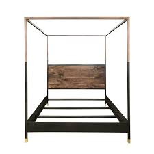 Queen wooden bed frame free plans. Hampson Wood And Metal Modern Canopy Queen Size Bed Chairish