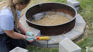 Types of fire bricks available at home depot include porcelain and ceramic bricks. Diy Backyard Fire Pit Glue Her Tool Belt
