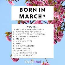 4.7 out of 5 stars. March Baby Facts Trulythai March Baby Birthday Month Quotes Birth Month Quotes