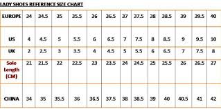 wonderful world of shoes shoe size chart