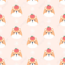 Shiba Inu Dog With Apple Seamless Background Repeating Pattern Royalty Free Cliparts Vectors And Stock Illustration Image 141511972 Cartoon character shiba inu dog poses. shiba inu dog with apple seamless background repeating pattern