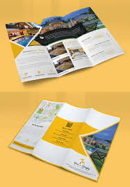 Hotel Resort Trifold Brochure Template Psd In 2020 Trifold Brochure Template Brochure Design Template Brochure Template Psd
