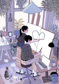Happy valentine's day y'all #toiletboundhanakokun #jibakushounenhanakokun. Painting Our Love Cute Art Cute Couple Art Cute Couple Drawings