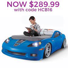 step2 corvette toddler to twin bed with lights blue kid beds bed lights twin bed