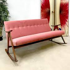 Want to bridge the gap between retro and modern style? Vintage Scandinavian Design Rocking Sofa 100076