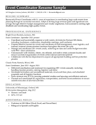 Logistics coordinator resume (text format). Event Coordinator Resume Sample Template