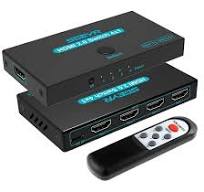 SGEYR HDMI 2.0 Switch 4 Port, HDMI Switch Splitter 4 in 1 Out, Metal HDMI  Switcher 4K with IR Remote, Support HDCP 2.2 Support 4K@60Hz Ultra HD 3D ...