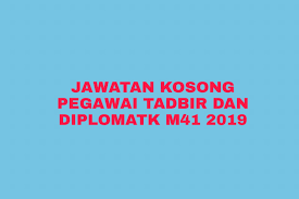 Pemohon yang berminat dan berkelayakan dengan jawatan pegawai tadbir dan diplomatik m41 di jabatan akauntan negara malaysia (janm) boleh membuat permohonan secara. Permohonan Jawatan Kosong Pegawai Tadbir Dan Diplomatik M41 2019 Sumber Kerjaya