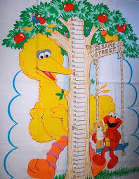 Sesame Street Fabric Big Bird Elmo Growth Chart Wall