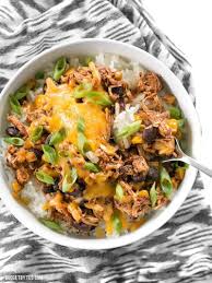 You can serve these beans & rice as a side dish at your next fiesta or as a hearty, vegetarian main dish. Slow Cooker Taco Chicken Bowls Budget Bytes