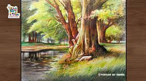 Need art to decorate a room? How To Coloring Realistic Scenery Art With Color Pencils With Very Easy Pencil Strokes Youtube
