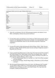 Klassenarbeit Zur Warmelehre 10 Kl Unterrichtsmaterial Im Fach Physik In 2020 Warmelehre Klassenarbeiten Erste Klasse