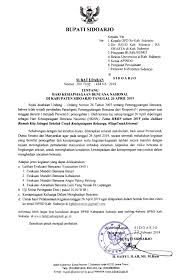 Surat Edaran Bupati Sidoarjo Terkait Pelaksanaan Hkbn 2019
