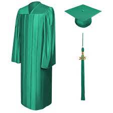 Shiny Emerald Green High School Cap Gown Tassel Graduation Cap And Gown Graduation Gown Cap And Gown