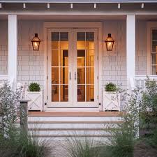Coastal Porch Outdoor Shutters House Exterior Exterior Lighting