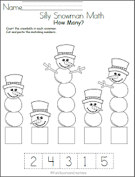 Free Math Worksheets Kindergarten Silly Snowman Madebyteachers Winter Math Worksheets Preschool Winter Math Preschool Math Worksheets