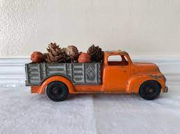 Vintage Metal Toy Truck Ready For Fall Etsy Metal Toys Toy Trucks Toys