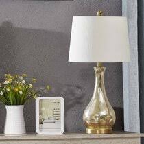The lamp has a beige linen drum shade. Gold Mercury Glass Table Lamps You Ll Love In 2021 Wayfair