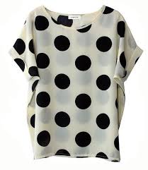 Black And White Polka Dot Shirt Womens Spotted Blouse Fashion Clothes Style