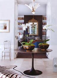 Designer David Hicks Apply Book Cases To Fireplace Wall On Either Side Saarinen Table Decor Tulip Table