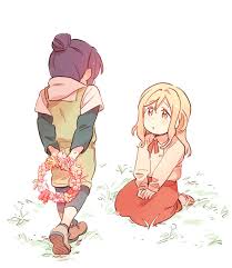 Kanan X Mari Yuri Anime Girls African Drawings Cute Art