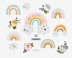 Download Rainbow Clipart Rainbow Svg Rainbow Baby Shower Flower Svg Vector Rainbow Clip Art Set Flower Clipart Commercial Use Rainbow Clipart Clip Art Baby Shower Clipart
