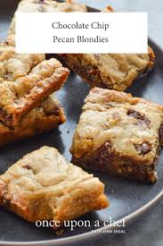 Blondie Recipe With Chocolate Chips Pecans Once Upon A Chef Recipe Blondies Recipe Pecan Blondies Recipe Chocolate Chip Recipes
