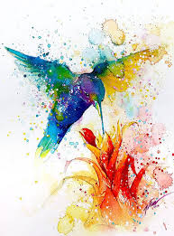Kolibri 2 Aquarell A4 A3 Kunst Druck Sanatsal Resimler Cizimler Ve Tablolar