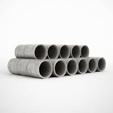 Grey Concrete Pipes 3d Model Simple Object 3d Model Concrete