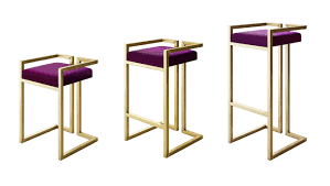 Create a snack spread at the nearby tall table, then surround it with three or four modern bar and counter stools that have arms—solidifying your fresh take on. Streamlined Modern Purple Velvet Contemporary Stool Seat Bar Stools In 3 Sizes Designer Jennava Laska Portfolio Furniture Sculpture Film