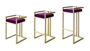 Bar stools are popular furnishings in modern public places thanks to their versatility. Streamlined Modern Purple Velvet Contemporary Stool Seat Bar Stools In 3 Sizes Designer Jennava Laska Portfolio Furniture Sculpture Film