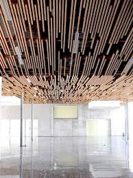 Multimedia Library And Hqe Auditorium Dealzua Atelier 9 81 Architecture Ceiling Ceiling Design Wood Slat Ceiling