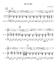Clarinet and violin duet cover and sheet music for all of me in the style of john legend and lindsey stirling. All Of Me Gypsy Jazz Sheet Music For Violin Contrabass Guitar Mandolin Mixed Quartet Musescore Com