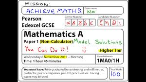 Edexcel international (ia) a level past papers. Gcse Maths Edexcel June 2014 2h Higher Calculator Complete Paper Youtube