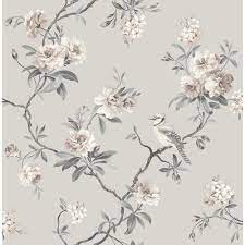 Chinoiserie is an unpasted, paper wallpaper.unpasted paper material; Fine Decor Chinoiserie Stone Floral Paper Peelable Roll Wallpaper Covers 56 4 Sq Ft 2900 40764 The Home Depot