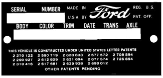 Ford Vin Plate Decoder In Addition 1956 Ford Truck Vin Plate