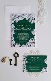 Modern Lace Wedding Invitation Emerald Green And Lace Wedding Green Themed Wedding Emerald Green Weddings Green Wedding Invitations
