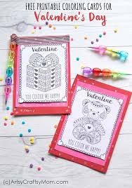 Your child can use watercolor, crayon, ribbons, markers and even glitters to decorate this. Free Printable Coloring Cards For Valentine S Day