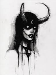 Horns Fine Art Print 9x12 Etsy Satanic Art Scary Drawings Creepy Drawings